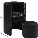 Selena Velvet Upholstered Accent Chair and Ottoman Set