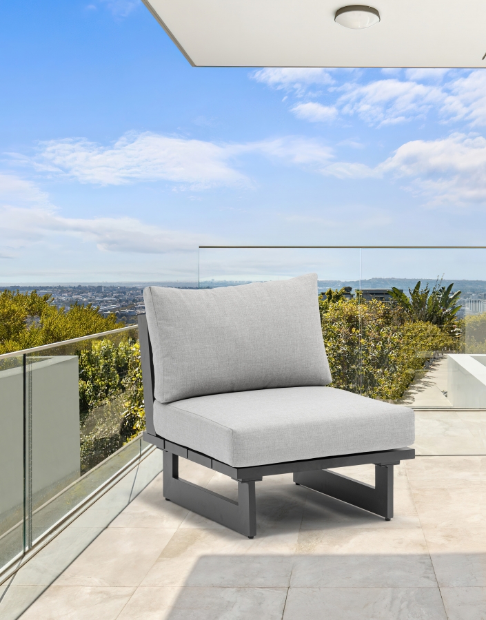 Maldives Water Resistant Fabric Upholstered Outdoor Patio Modular Armless Chair