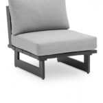 Maldives Water Resistant Fabric Upholstered Outdoor Patio Modular Armless Chair