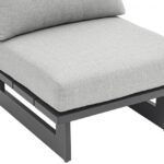 Maldives Water Resistant Fabric Upholstered Outdoor Patio Modular Armless Chair