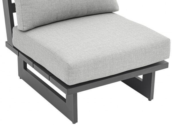 Maldives Water Resistant Fabric Upholstered Outdoor Patio Modular Armless Chair
