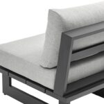 Maldives Water Resistant Fabric Upholstered Outdoor Patio Modular Armless Chair