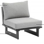 Maldives Water Resistant Fabric Upholstered Outdoor Patio Modular Armless Chair