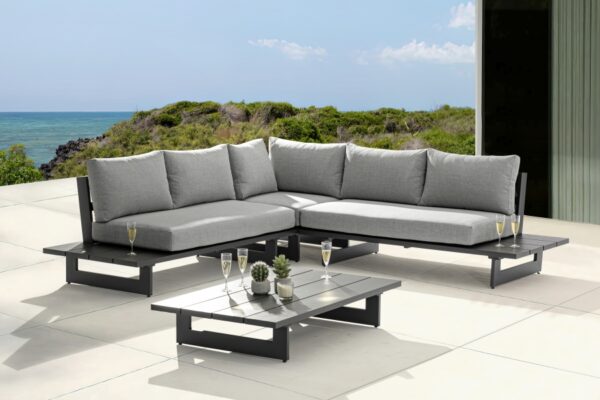 Maldives 102" Water Resistant Fabric Upholstered Outdoor Patio Modular Sectional