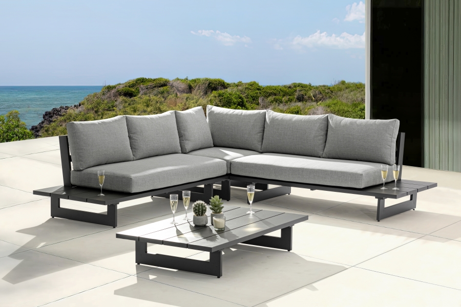 Maldives 102" Water Resistant Fabric Upholstered Outdoor Patio Modular Sectional