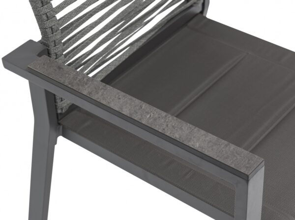 Maldives Mesh And Rope Fabric Outdoor Patio Dining Arm Chair