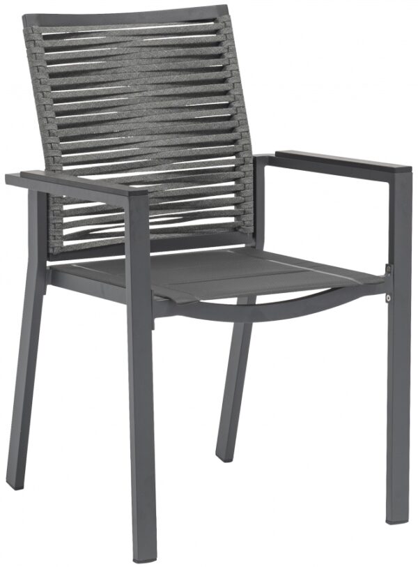 Maldives Mesh And Rope Fabric Outdoor Patio Dining Arm Chair