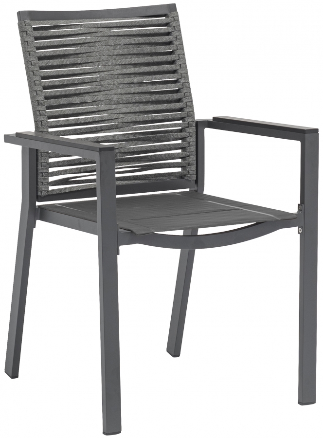 Maldives Mesh And Rope Fabric Outdoor Patio Dining Arm Chair