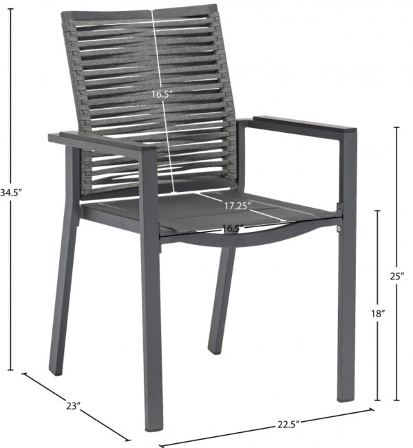 Maldives Mesh And Rope Fabric Outdoor Patio Dining Arm Chair