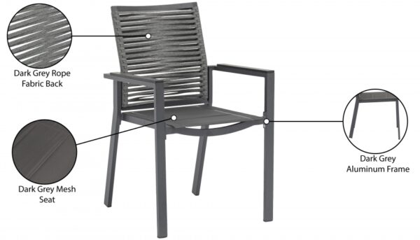 Maldives Mesh And Rope Fabric Outdoor Patio Dining Arm Chair