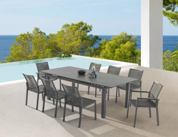 Maldives Mesh And Rope Fabric Outdoor Patio Dining Side Chair