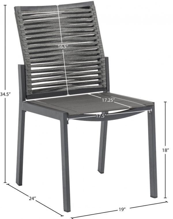 Maldives Mesh And Rope Fabric Outdoor Patio Dining Side Chair