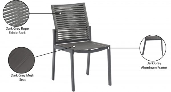 Maldives Mesh And Rope Fabric Outdoor Patio Dining Side Chair