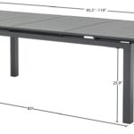 Maldives 95.5" - 119" Aluminum Extendable Outdoor Patio Dining Table