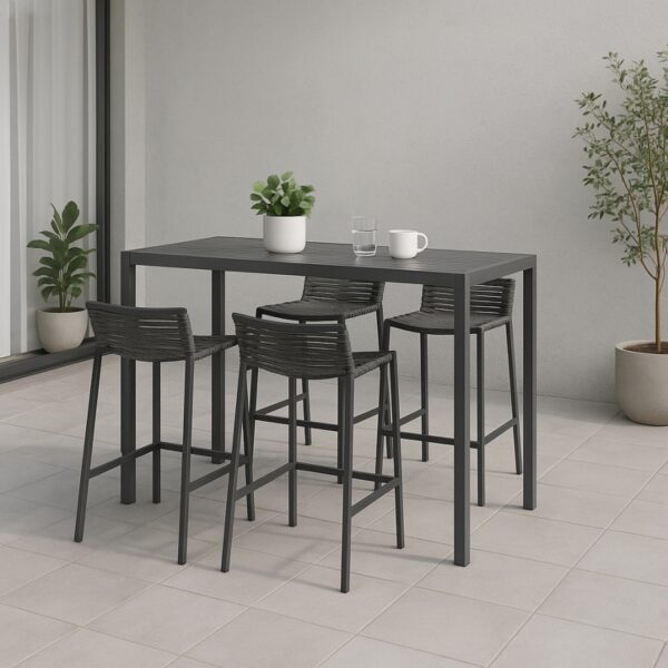 Maldives Mesh And Rope Fabric Outdoor Patio Bar Stool
