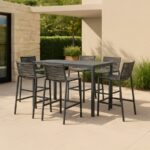 Maldives Aluminum Outdoor Patio Rectangle Bar Table