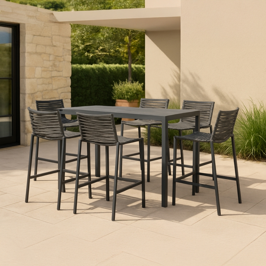 Maldives Aluminum Outdoor Patio Rectangle Bar Table