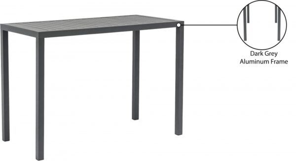Maldives Aluminum Outdoor Patio Rectangle Bar Table