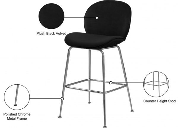 Paris Velvet Upholstered Counter Stool
