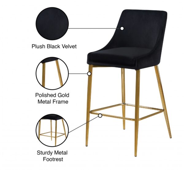 Karina Velvet Upholstered Counter Stool