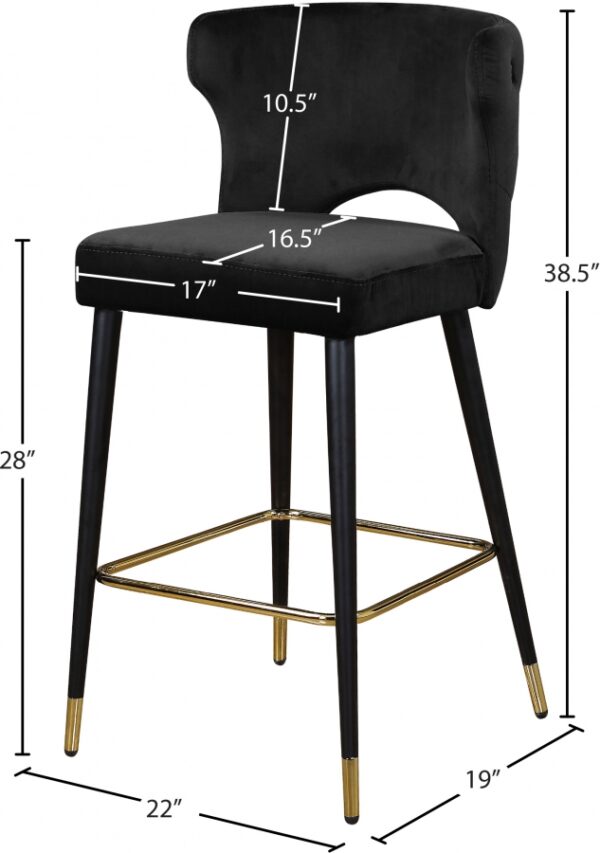 Kelly Velvet Upholstered Counter Stool