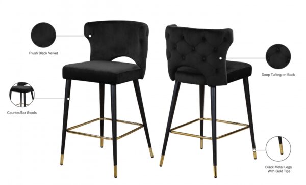 Kelly Velvet Upholstered Counter Stool