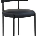 Beacon Cream Vegan Leather And Boucle Fabric Upholstered Dining Chair