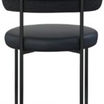 Beacon Cream Vegan Leather And Boucle Fabric Upholstered Dining Chair