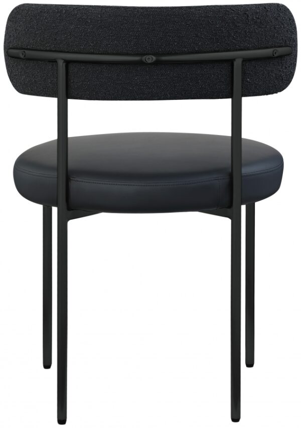Beacon Cream Vegan Leather And Boucle Fabric Upholstered Dining Chair