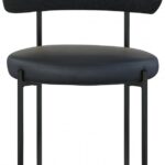 Beacon Cream Vegan Leather And Boucle Fabric Upholstered Dining Chair
