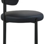 Beacon Cream Vegan Leather And Boucle Fabric Upholstered Dining Chair