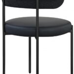 Beacon Cream Vegan Leather And Boucle Fabric Upholstered Dining Chair