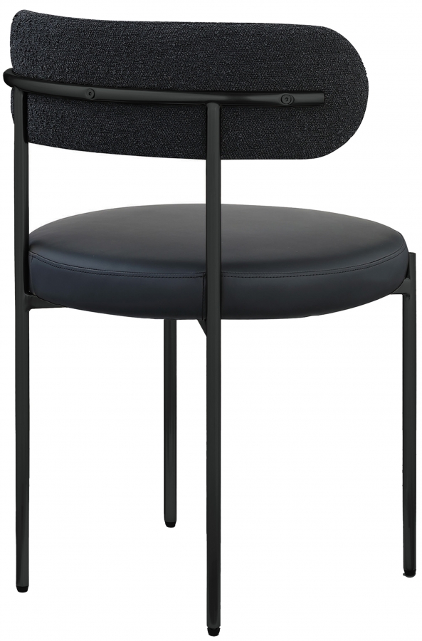 Beacon Cream Vegan Leather And Boucle Fabric Upholstered Dining Chair