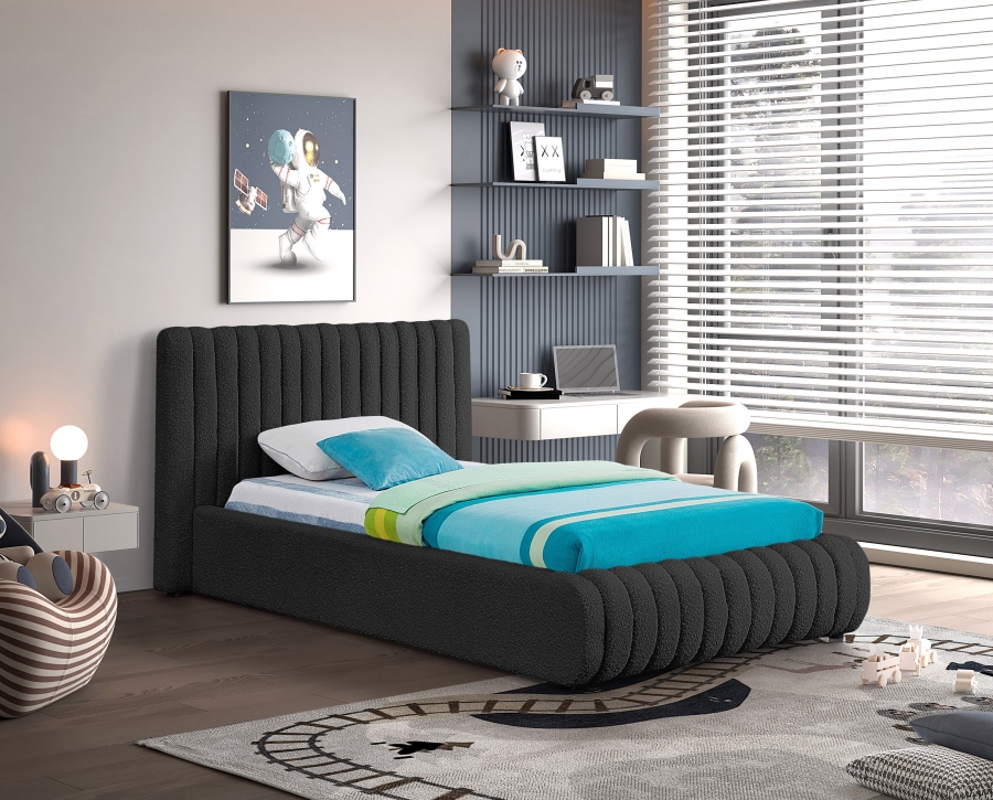 Nash Boucle Fabric Upholstered Twin Bed