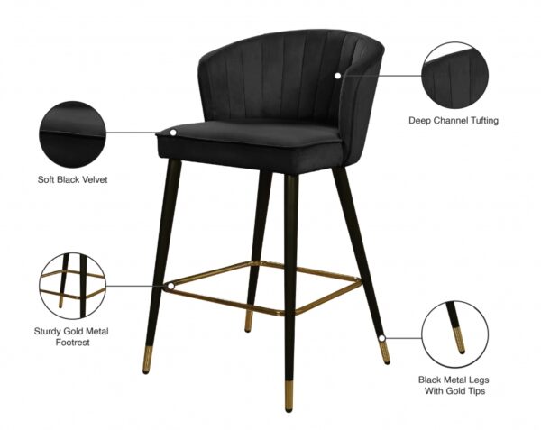 Cassie Velvet Upholstered Counter Stool
