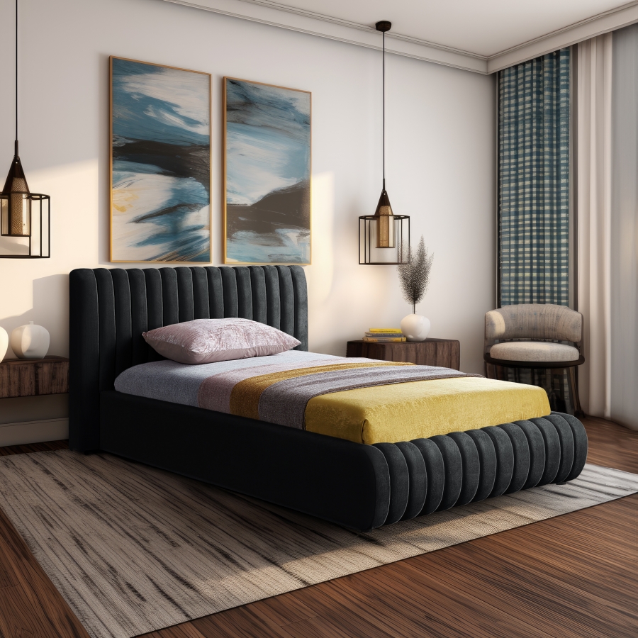 Nico Velvet Upholstered Bed