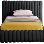 Nico Velvet Upholstered Twin Bed