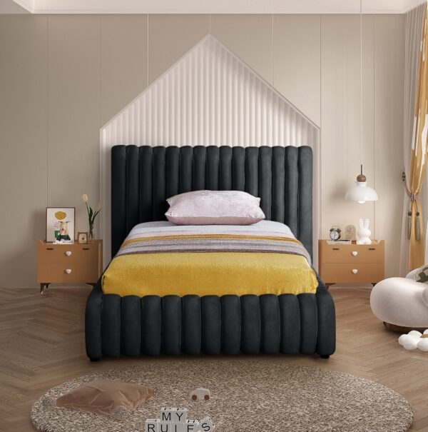 Nico Velvet Upholstered Twin Bed