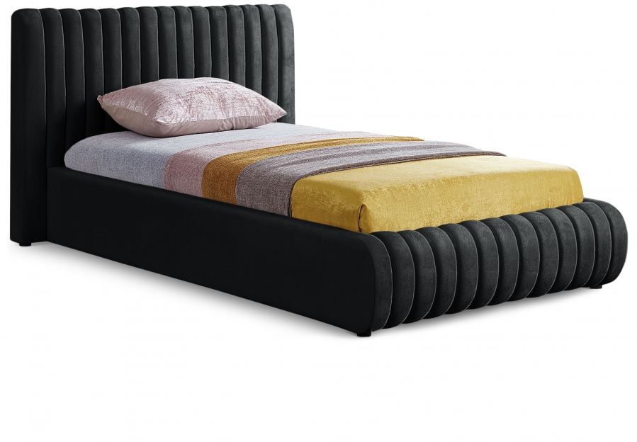 Nico Velvet Upholstered Twin Bed