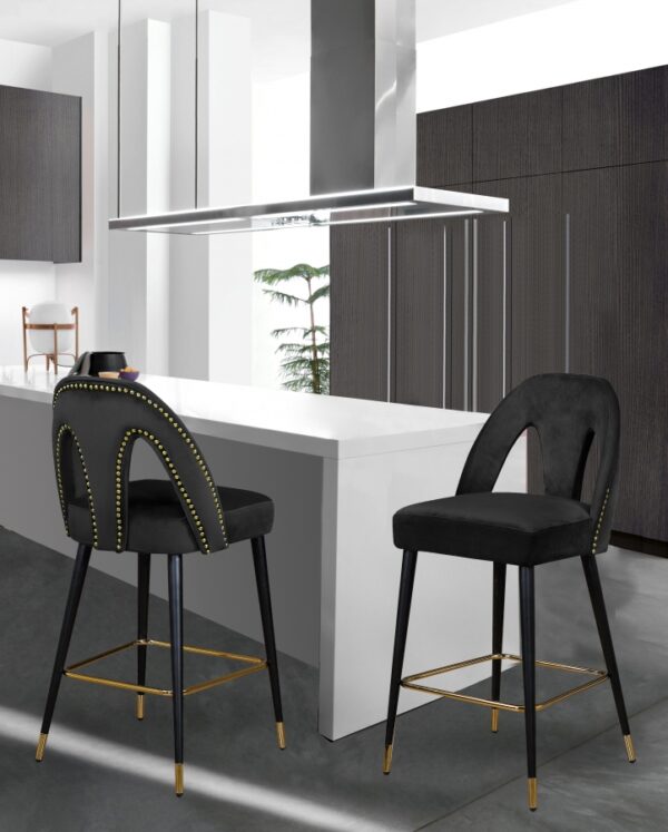 Akoya Velvet Upholstered Counter Stool
