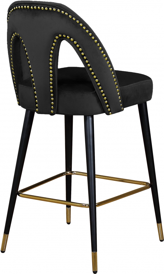 Akoya Velvet Upholstered Counter Stool