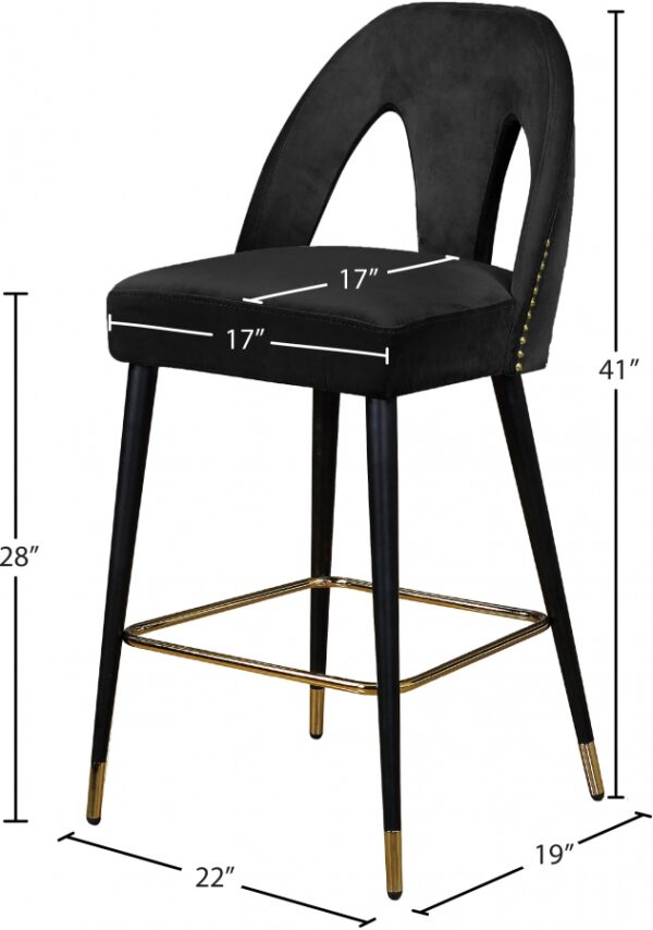 Akoya Velvet Upholstered Counter Stool