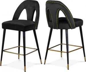 Akoya Velvet Upholstered Counter Stool