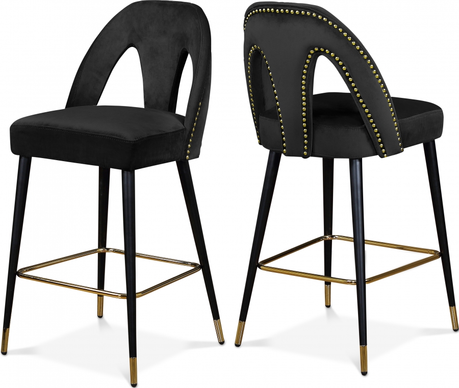 Akoya Velvet Upholstered Counter Stool