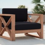 Anguilla Water Resistant Fabric Upholsetered Outdoor Patio Accent Chair