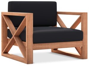 Anguilla Water Resistant Fabric Upholsetered Outdoor Patio Accent Chair