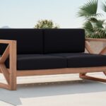 Anguilla 65" Water Resistant Fabric Upholsetered Outdoor Patio Loveseat