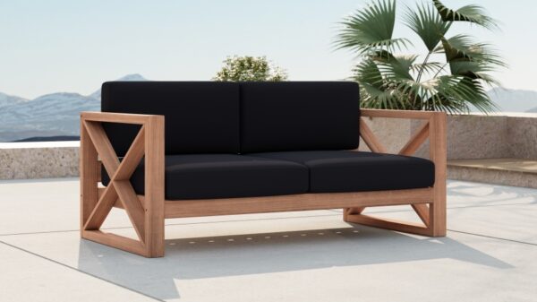 Anguilla 65" Water Resistant Fabric Upholsetered Outdoor Patio Loveseat