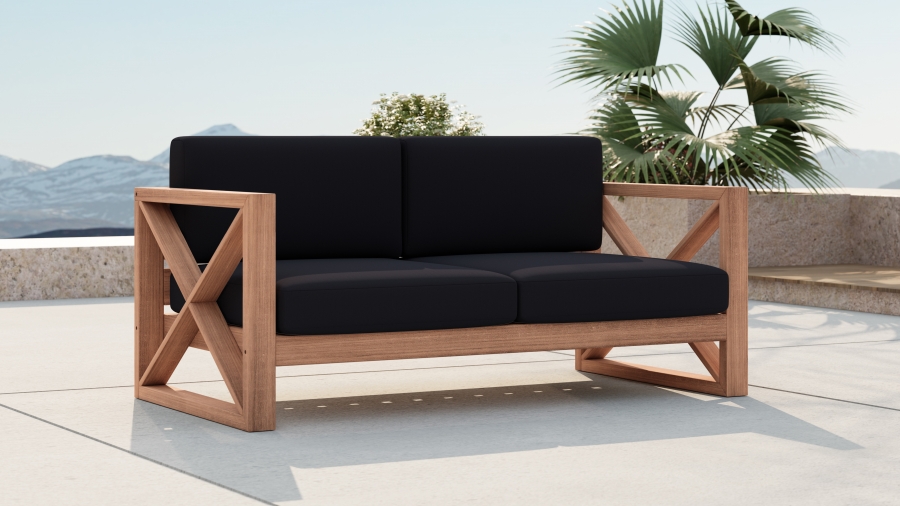 Anguilla 65" Water Resistant Fabric Upholsetered Outdoor Patio Loveseat