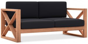 Anguilla 65" Water Resistant Fabric Upholsetered Outdoor Patio Loveseat